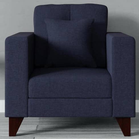 Hugo One Seater Sofa In Navy Blue