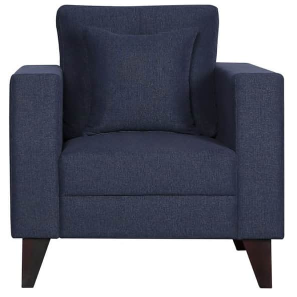 Hugo One Seater Sofa In Navy Blue - front_view