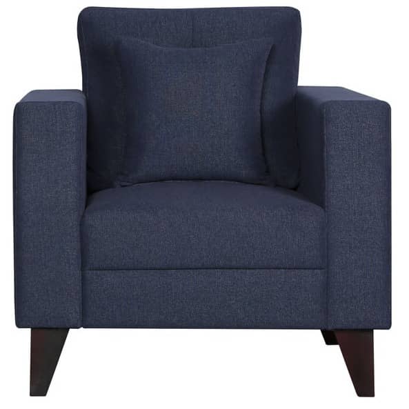Hugo One Seater Sofa In Navy Blue