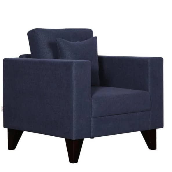 Hugo One Seater Sofa In Navy Blue