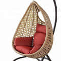 Beige Color Wicker Swing Chair - front_view