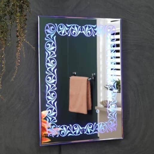 Flower Led Wall Mirror - front_view