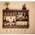 Bar Cabinets for Home with Glass Hanging Space - photo