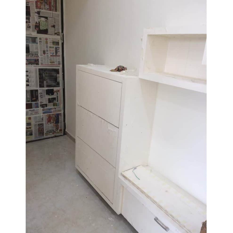 T.V Unit full set with multiple drawers - rear_view