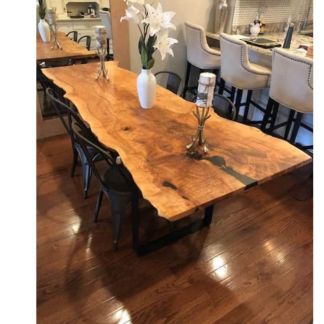Wooden Dining table - rear_view