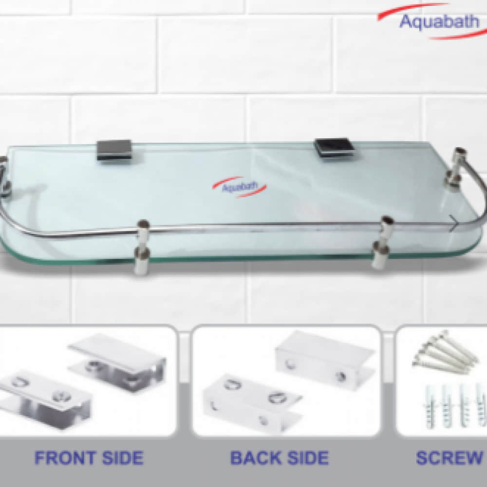 Round Toughened Glass Shelf - photo