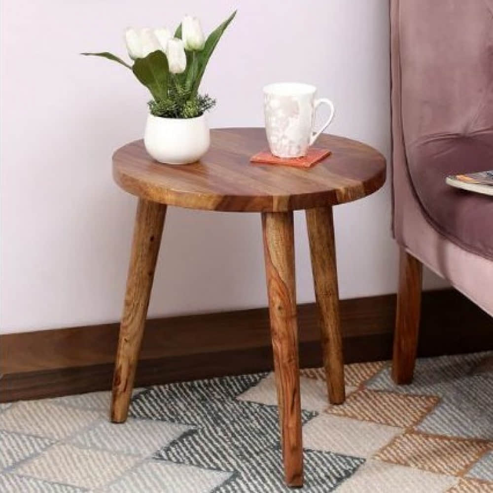 Irving Solid Wood End Table In Natural Finish - photo