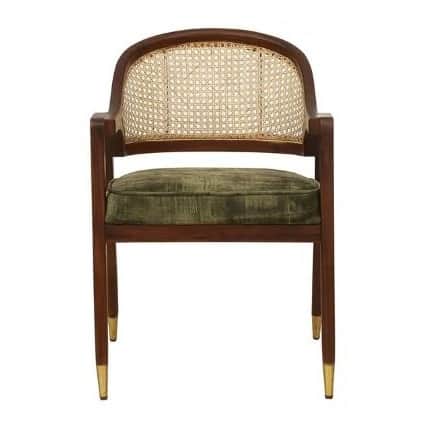 Upholstered Arm Chair In Walnut Finish - front_view