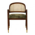 Upholstered Arm Chair In Walnut Finish - front_view