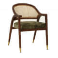 Upholstered Arm Chair In Walnut Finish - rear_view