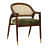 Upholstered Arm Chair In Walnut Finish - rear_view