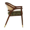 Upholstered Arm Chair In Walnut Finish - left_view