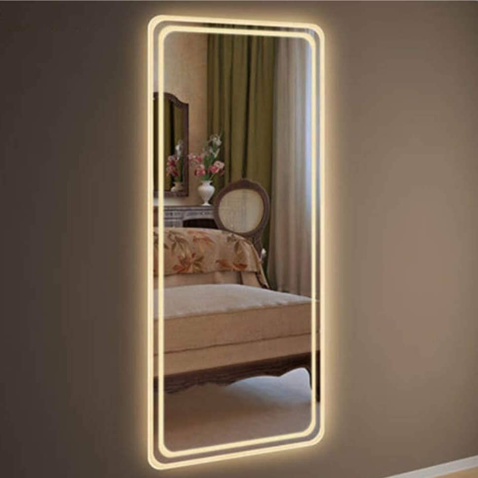 Felicity Modern LED Wall Mount Glass Mirror With Led Lights
