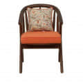 Aadya Teak Wood Upholstered Armchair In Orange Colour - front_view