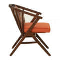 Aadya Teak Wood Upholstered Armchair In Orange Colour - left_view