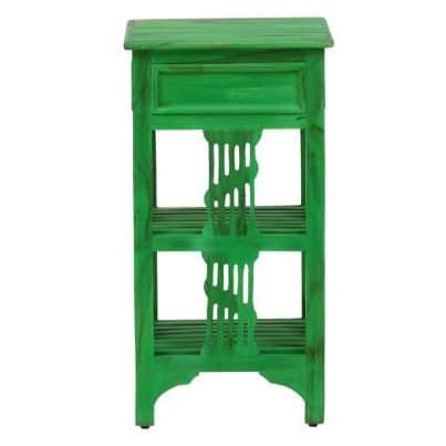 Amory Table In Rustic Green Finish - left_view