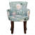Saone Upholstered Lounge Chair In Blue Colour - front_view