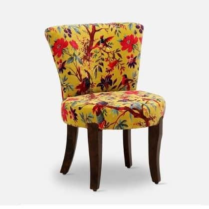 Emiko Solid Wood Slipper Chair In Multicolour - rear_view