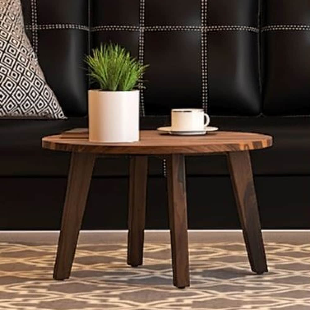 Cobb Solid Wood Coffee Table In Rustic Teak Finish - photo