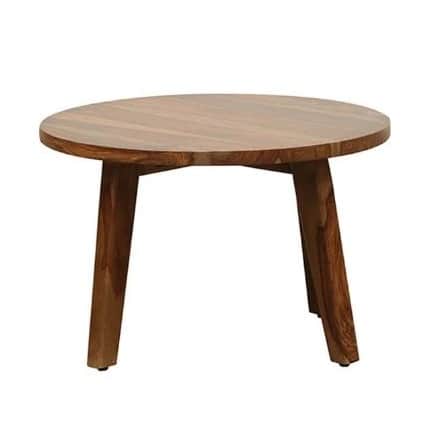 Cobb Solid Wood Coffee Table In Rustic Teak Finish - left_view