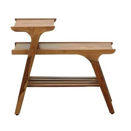 Bruns Solid Wood End Table In Rustic Teak Finish