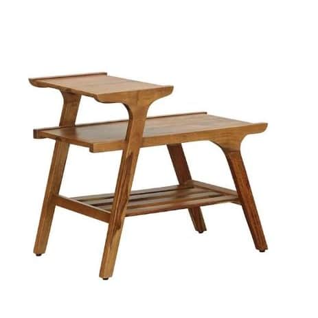Bruns Solid Wood End Table In Rustic Teak Finish - rear_view