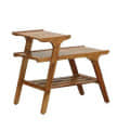 Bruns Solid Wood End Table In Rustic Teak Finish - rear_view