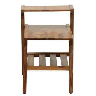 Bruns Solid Wood End Table In Rustic Teak Finish - left_view