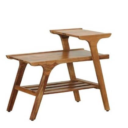 Bruns Solid Wood End Table In Rustic Teak Finish