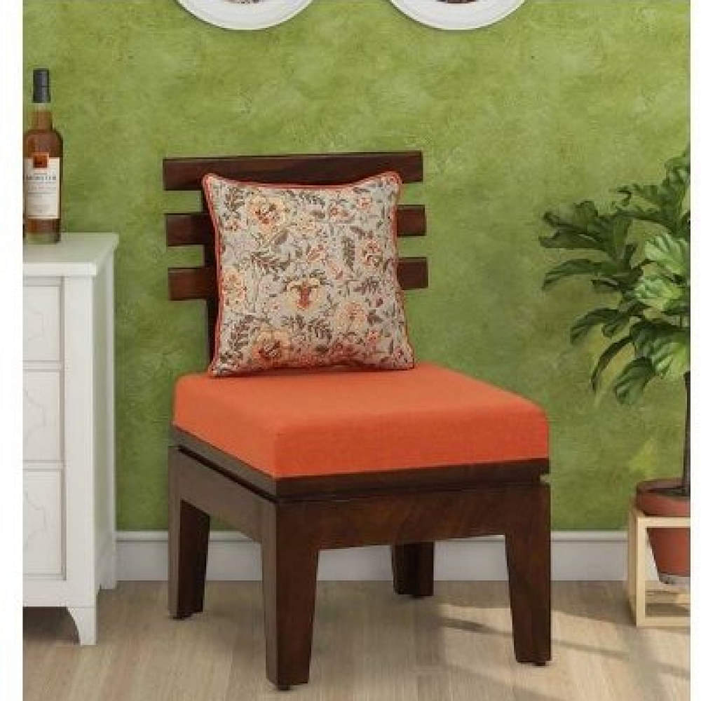 Flier Solid Wood Slipper Chair In Walnut Finish - photo