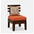 Flier Solid Wood Slipper Chair In Walnut Finish - rear_view