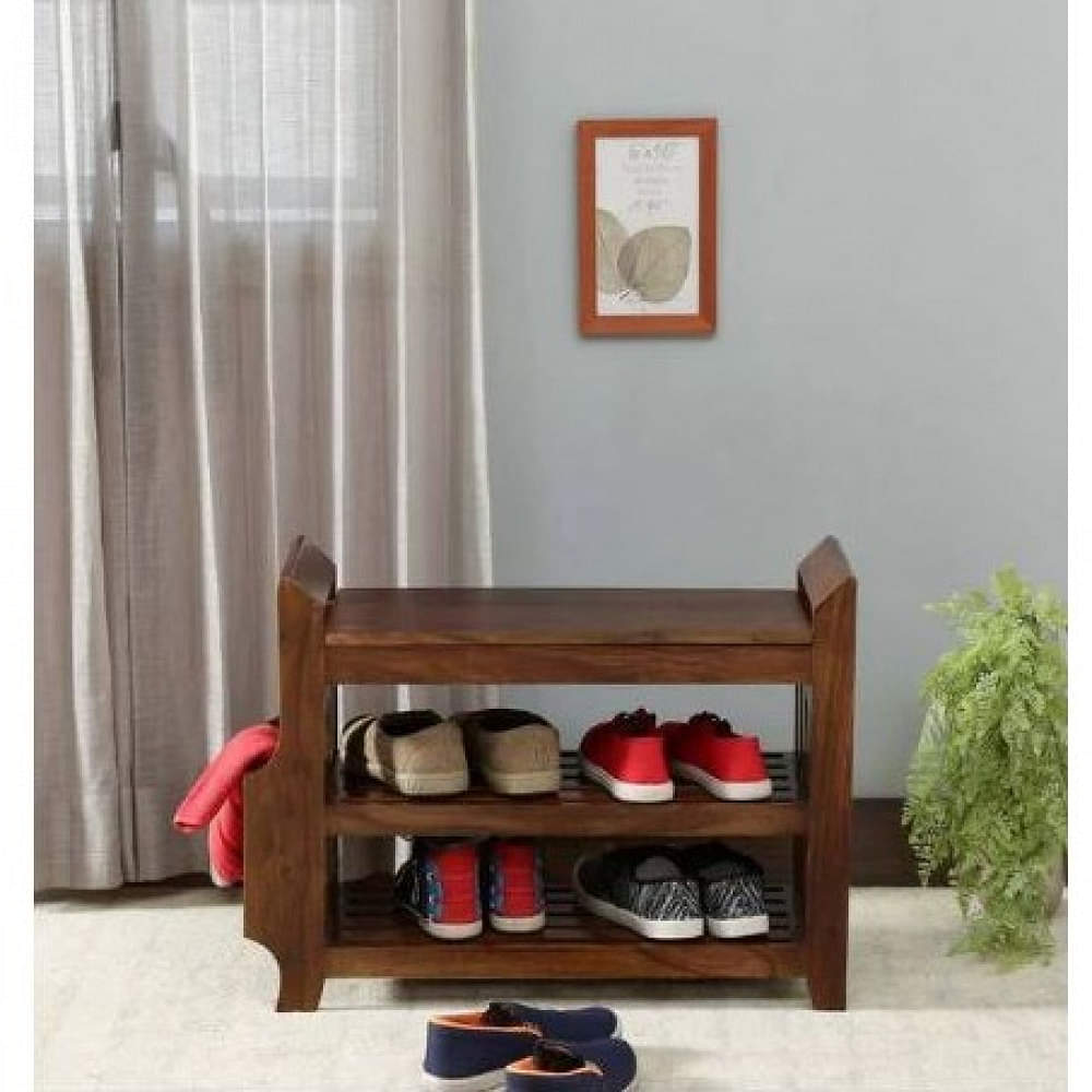 Aral Solid Wood Shoe Rack  In Provincial Teak Finish - photo