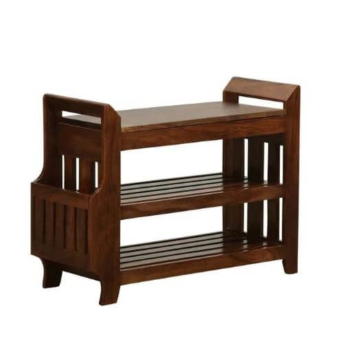Aral Solid Wood Shoe Rack  In Provincial Teak Finish