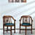 Aakruti Teak Wood Arm Chair (Set Of 2) In Teal Colour - photo