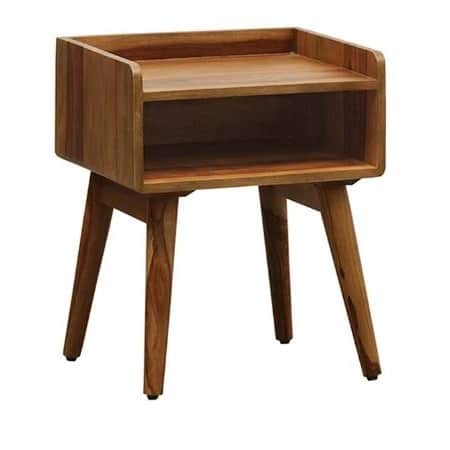 Simoes Solid Wood Bedside Table - rear_view