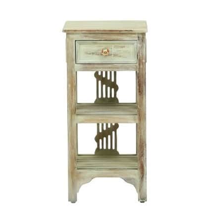 End Table (Rustic White) - front_view