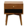 Ivey Solid Wood Bedside Table In Rustic Teak Finish - front_view