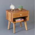 Ivey Solid Wood Bedside Table In Rustic Teak Finish - rear_view