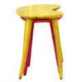 Reiner Solid Wood End Table In Yellow & Pink Finish - right_view