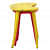 Reiner Solid Wood End Table In Yellow & Pink Finish - right_view