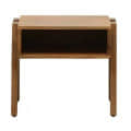 Folan Solid Wood Bedside Table In Rustic Teak Finish - front_view
