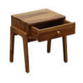 Guion Solid Wood Bedside Table In Rustic Teak Finish - rear_view