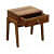 Guion Solid Wood Bedside Table In Rustic Teak Finish - rear_view