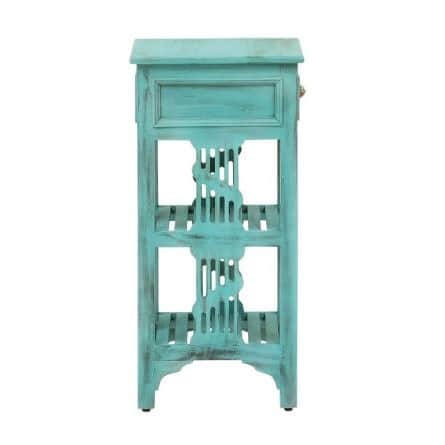 Amory End Table In Rustic Blue Finish - left_view