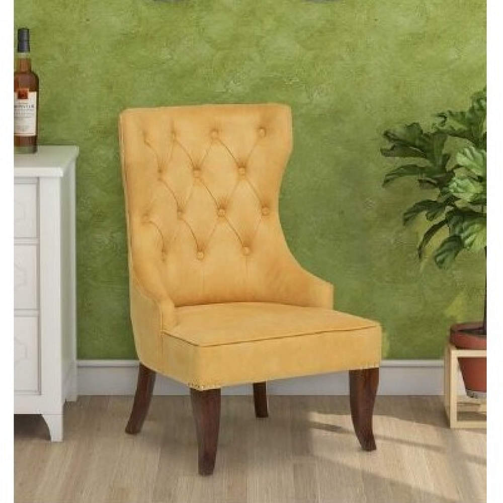 Elice Wing Chair In Yellow Colour - photo