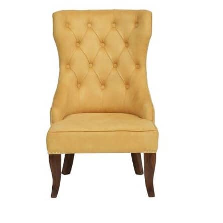 Elice Wing Chair In Yellow Colour