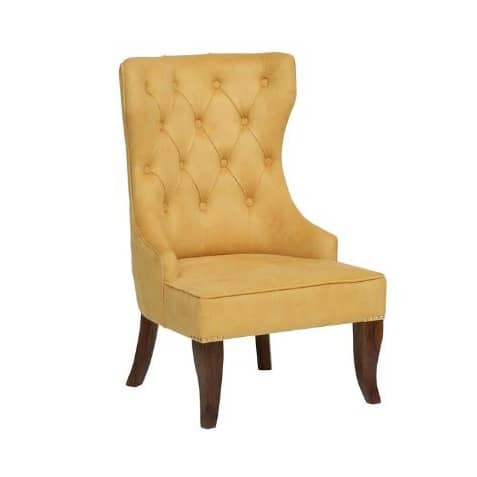 Elice Wing Chair In Yellow Colour