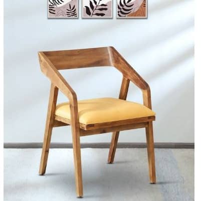 Garden Solid Wood Arm Chair In Rustic Teak Finish