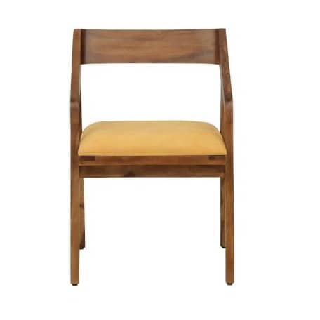 Garden Solid Wood Arm Chair In Rustic Teak Finish