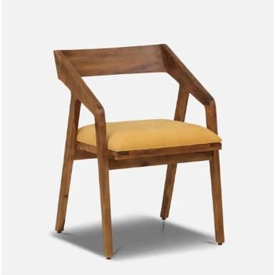 Garden Solid Wood Arm Chair In Rustic Teak Finish